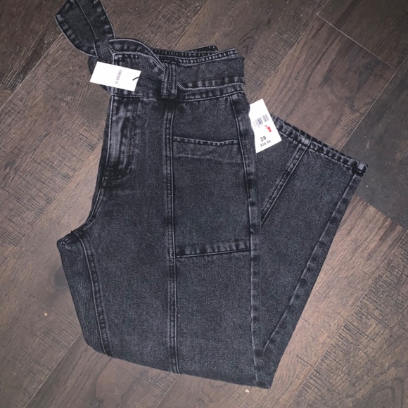 Forever21 Washed Black Size 28 Belted Jeans - Picture 2 of 6